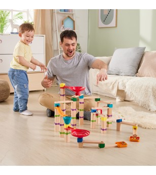 Jucarie din lemn - Marble Run Tricks N Twists (129 piese) - Jocuri construcție