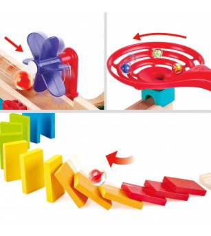 Jucarie din lemn - Marble Run Race Track (81 piese) - Jocuri construcție