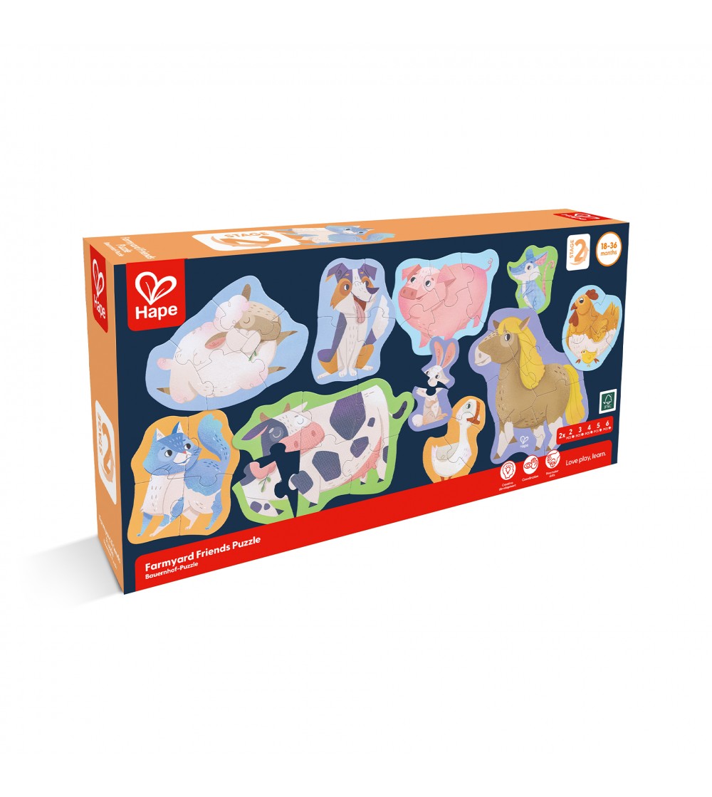 Set 10 puzzle-uri prietenii de la ferma (18-36 luni) - Puzzle copii