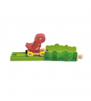 Jucarie din lemn - Set tren si dinozauri (27 piese) - Vehicule de jucărie