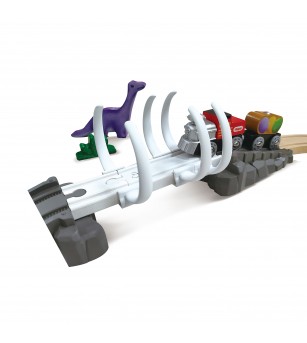 Jucarie din lemn - Tren aventură Dino (61 piese) - Vehicule de jucărie