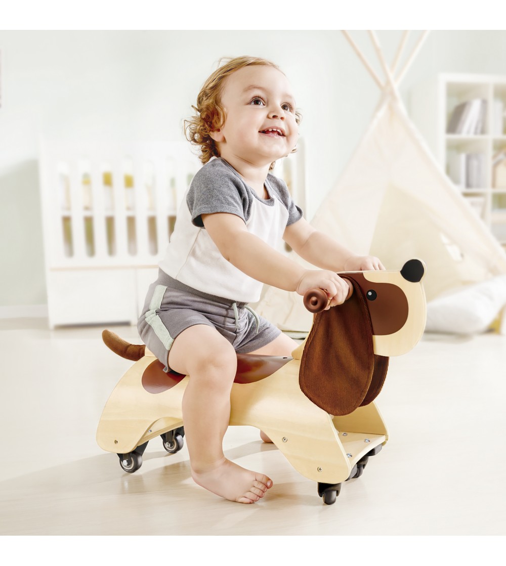 Jucarie din lemn - Catel de calarit si deplasat - Jucării de tras și împins Jucarie din lemn - Catel de calarit si deplasat - Jucării de tras și împins