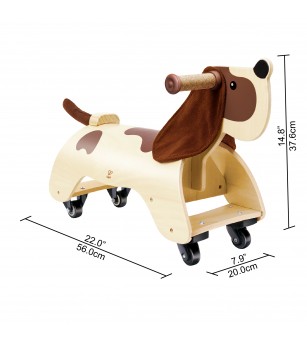 Jucarie din lemn - Catel de calarit si deplasat - Jucării de tras și împins Jucarie din lemn - Catel de calarit si deplasat - Jucării de tras și împins