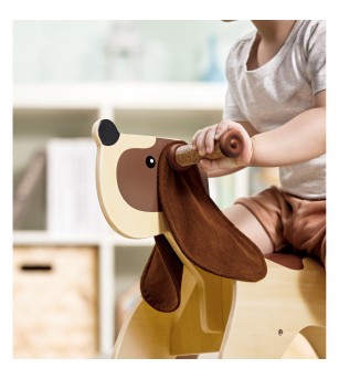 Jucarie din lemn - Catel de calarit si deplasat - Jucării de tras și împins Jucarie din lemn - Catel de calarit si deplasat - Jucării de tras și împins