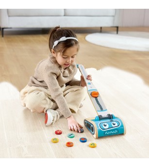 Jucarie din lemn - Set aspirator (7 piese) - Seturi de menaj si bricolaj copii Jucarie din lemn - Set aspirator (7 piese) - Seturi de menaj si bricolaj copii