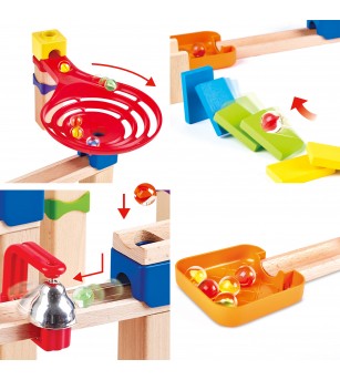 Jucarie din lemn - Marble Run Crazy Rollers (50 piese) - Jocuri construcție