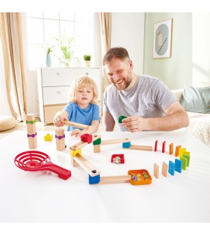 Jucarie din lemn - Marble Run Crazy Rollers (50 piese) - Jocuri construcție
