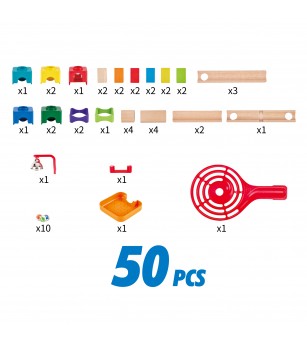 Jucarie din lemn - Marble Run Crazy Rollers (50 piese) - Jocuri construcție