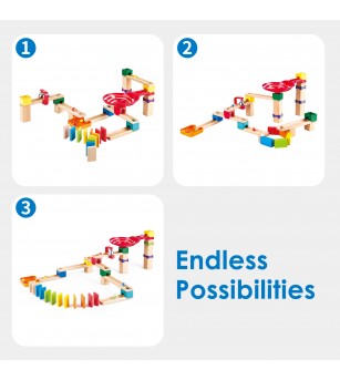 Jucarie din lemn - Marble Run Crazy Rollers (50 piese) - Jocuri construcție