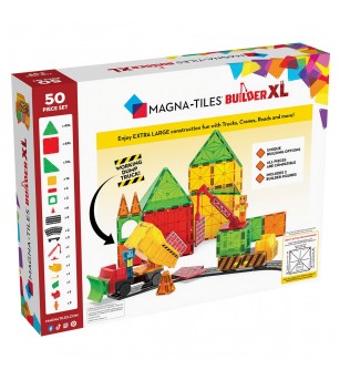Set magnetic Magna-Tiles Builder XL, 50 piese - Jucarii magnetice