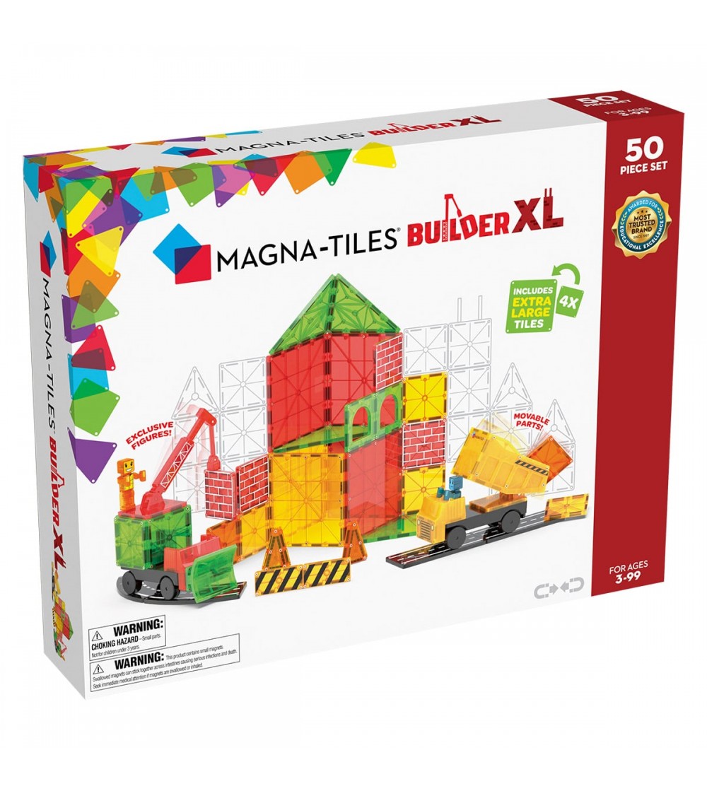 Set magnetic Magna-Tiles Builder XL, 50 piese - Jucarii magnetice