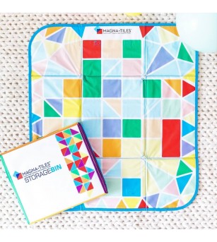 Cos de depozitare si covoras de joaca interactiv Magna-Tiles - Jucarii magnetice