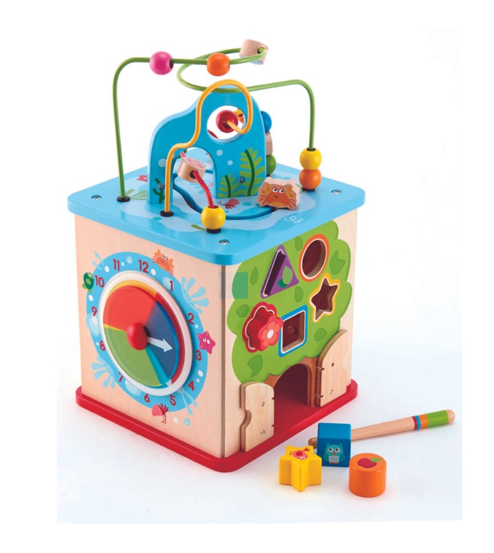 Jucarie din lemn – Centru de activitati cub multifunctional - Jucării bebeluși