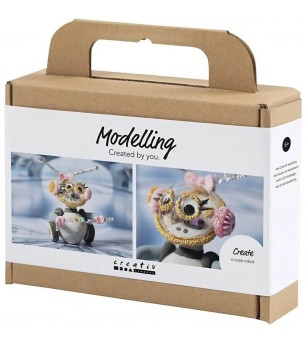 Mini kit de modelare - Roboțel fetiță - Seturi cu plastilină și modelare Mini kit de modelare - Roboțel fetiță - Seturi cu plastilină și modelare