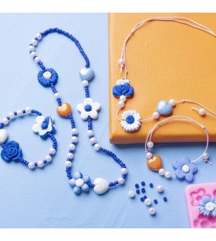 Mini kit creativ bijuterii - flori - Seturi cu mărgele și brățări