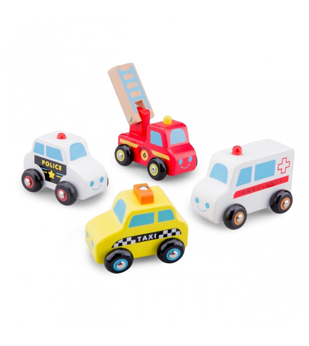 Set 4 vehicule lemn - Vehicule de jucărie