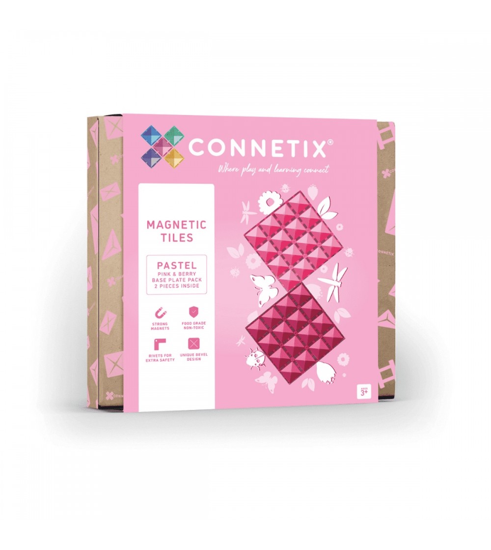 Set Connetix plăci de bază pentru construcții, Roz pastel - Jucarii magnetice