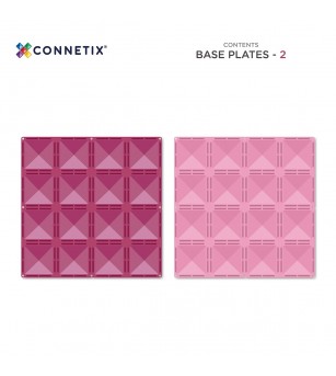 Set Connetix plăci de bază pentru construcții, Roz pastel - Jucarii magnetice