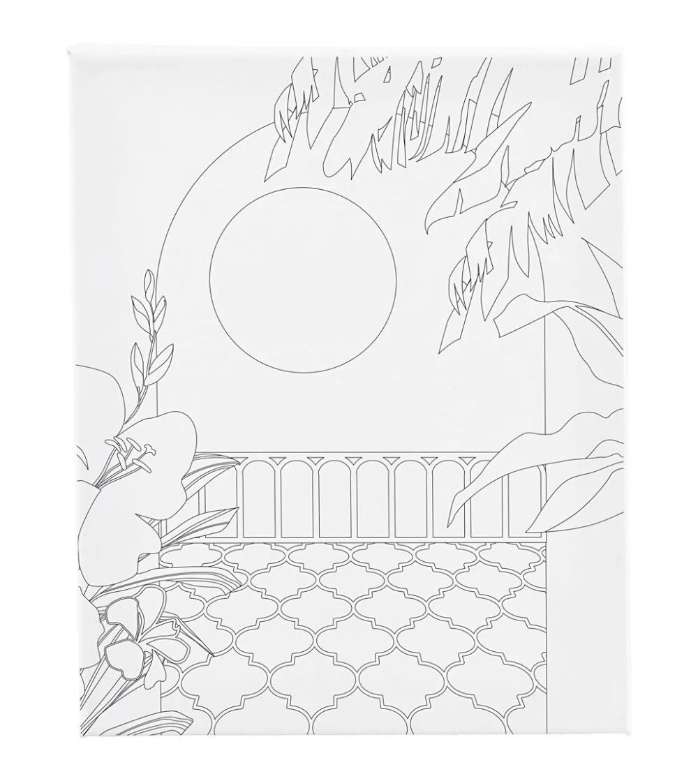 Tablou Canvas - balcon însorit, 24x30 cm - Figurine de pictat