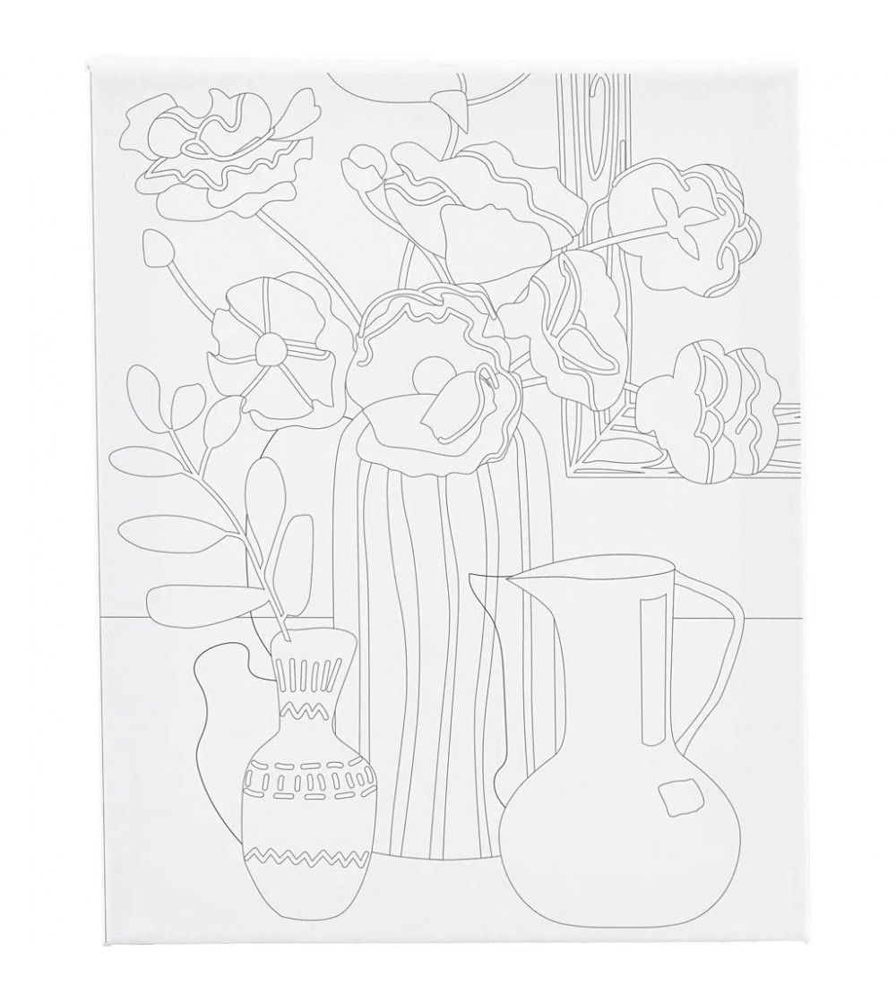 Tablou Canvas - natura statică cu flori, 24x30 cm - Figurine de pictat