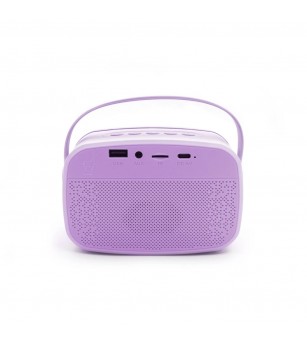 Set Karaoke Lalarma, cu 2 Microafone + boxa cu Bluetooth si lumini, Mov - Top cadouri copii