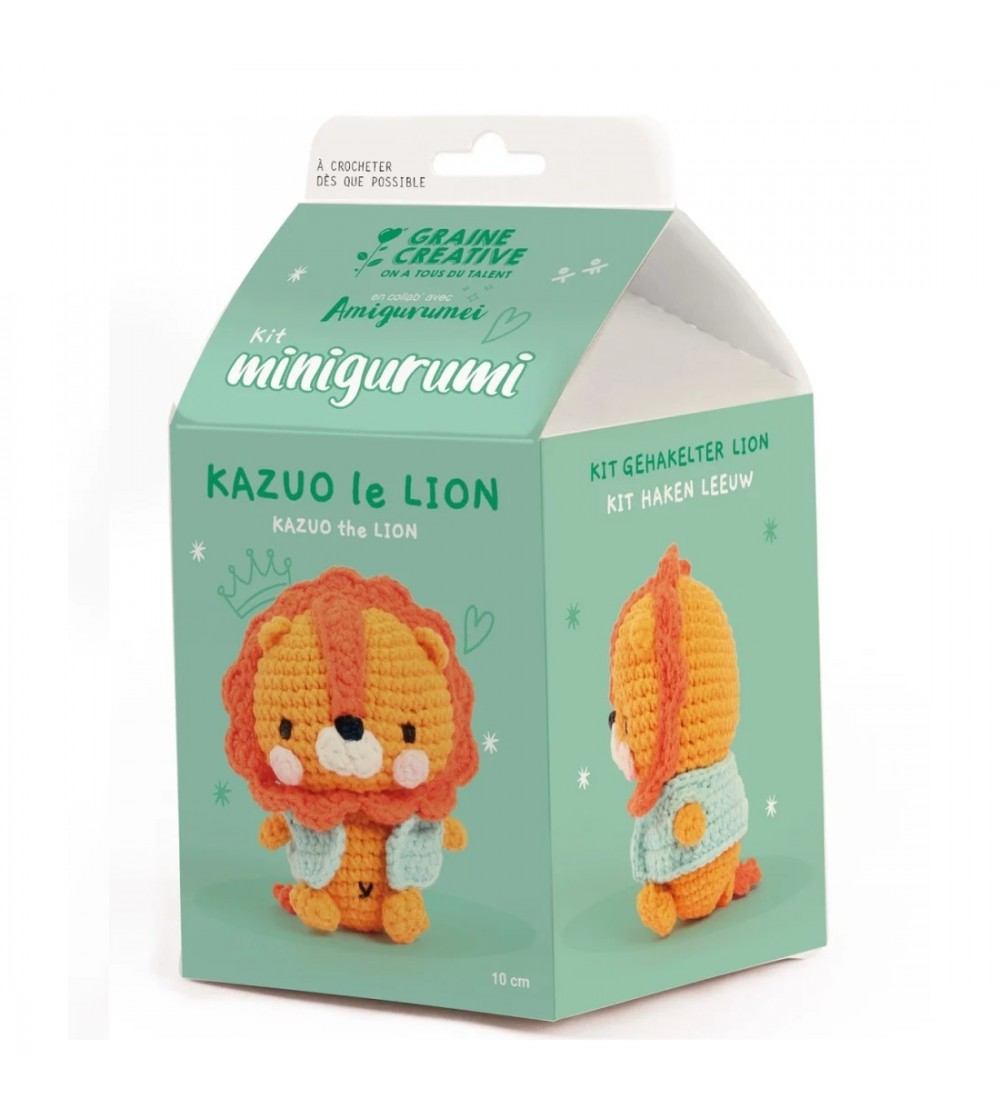Kit Amigurumi pentru crosetat, Leu 10 cm, Graine Creative - Seturi de cusut pentru copii Kit Amigurumi pentru crosetat, Leu 10 cm, Graine Creative - Seturi de cusut pentru copii