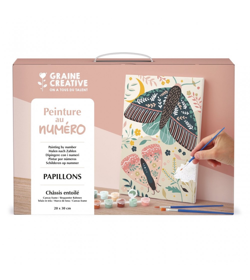Set artistic pictură pe numere, Fluturi 20x30cm, Graine Creative - Seturi cu pictura