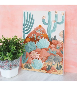 Set artistic pictură pe numere, Cactus 20x30cm, Graine Creative - Seturi cu pictura
