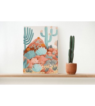 Set artistic pictură pe numere, Cactus 20x30cm, Graine Creative - Seturi cu pictura