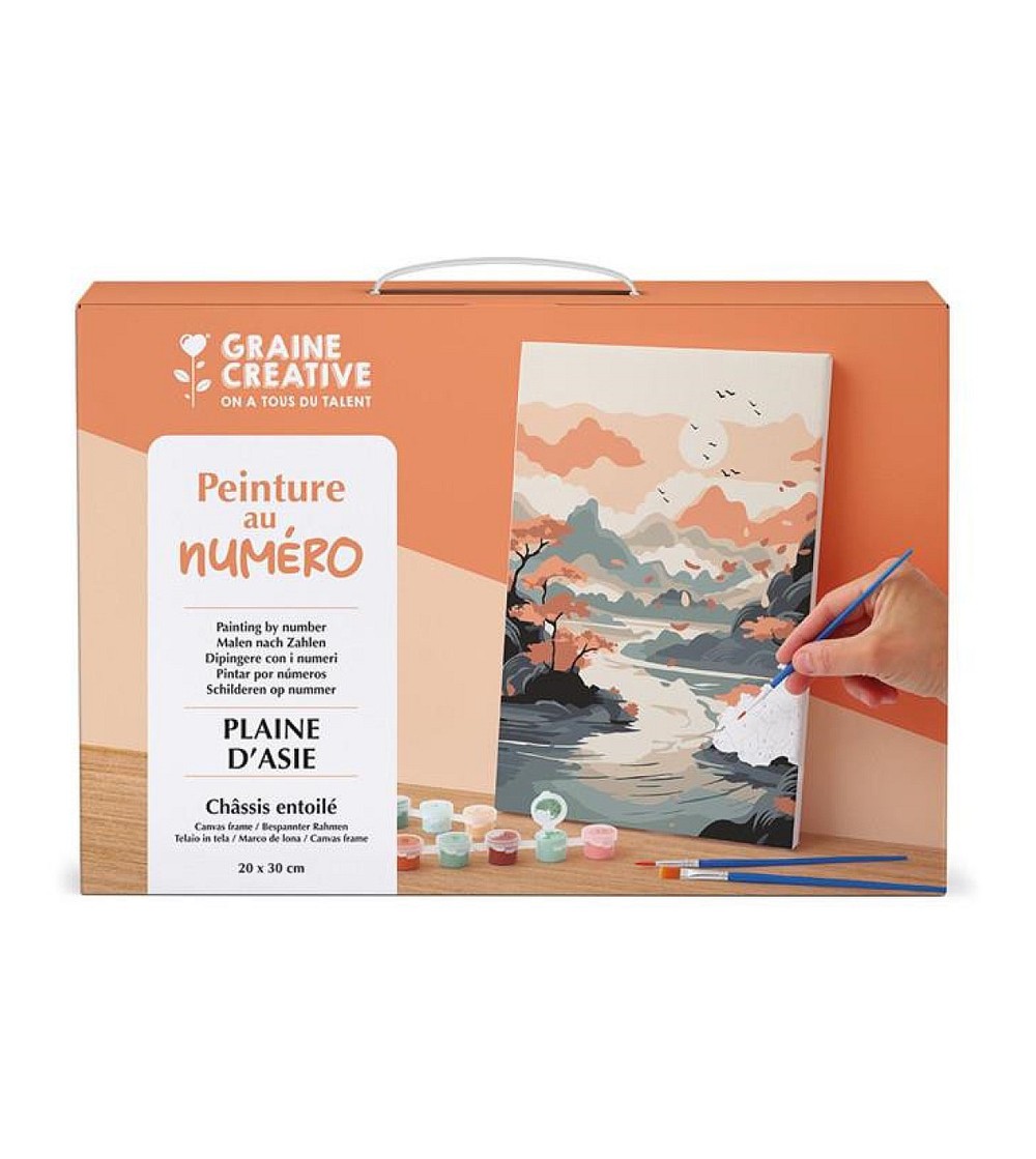 Set artistic pictură pe numere, Peisaj Asiatic 20x30cm, Graine Creative - Seturi cu pictura Set artistic pictură pe numere, Peisaj Asiatic 20x30cm, Graine Creative - Seturi cu pictura