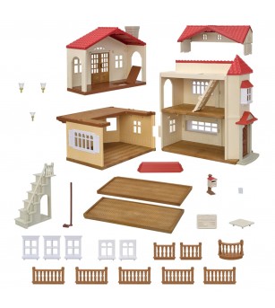 Sylvanian Families 5727 - Căsuța cu acoperiș roșu și cameră secretă în pod - Figurine Sylvanian Families 5727 - Căsuța cu acoperiș roșu și cameră secretă în pod - Figurine