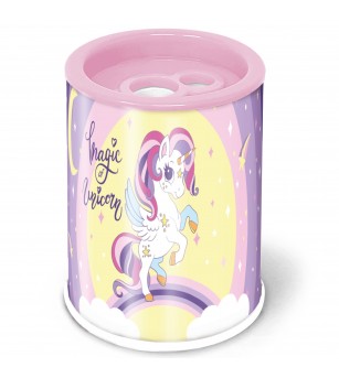 Ascutitoare de creion cu 2 gauri si container Fantasy, 6 modele (24 buc/display) - Rechizite