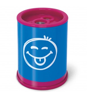 Ascutitoare de creion cu 2 gauri si container Neon, 6 modele (blister) - Rechizite