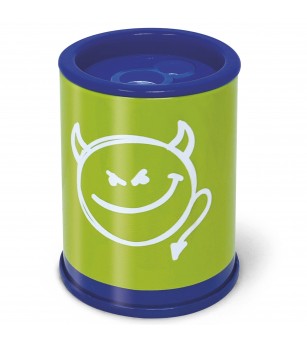 Ascutitoare de creion cu 2 gauri si container Neon, 6 modele (blister) - Rechizite