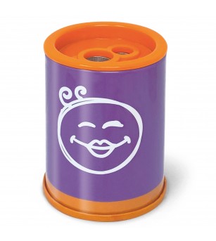 Ascutitoare de creion cu 2 gauri si container Neon, 6 modele (blister) - Rechizite