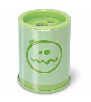 Ascutitoare de creion cu 2 gauri si container Pastel, 6 modele (blister) - Rechizite