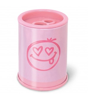 Ascutitoare de creion cu 2 gauri si container Pastel, 6 modele (blister) - Rechizite