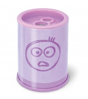 Ascutitoare de creion cu 2 gauri si container Pastel, 6 modele (blister) - Rechizite