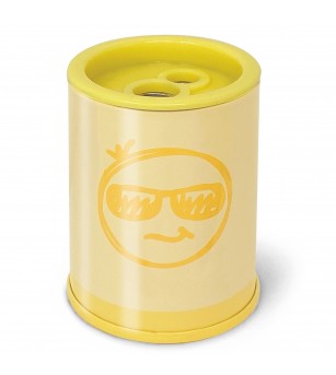 Ascutitoare de creion cu 2 gauri si container Pastel, 6 modele (blister) - Rechizite