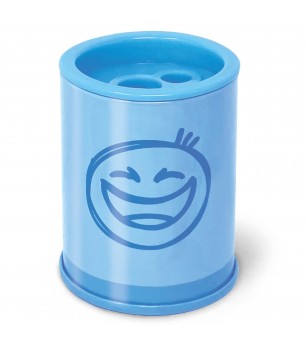 Ascutitoare de creion cu 2 gauri si container Pastel, 6 modele (blister) - Rechizite