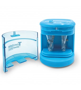 Ascutitoare de creion cu 2 gauri, alimentata de baterii, 4 culori disponibile (blister) - Rechizite