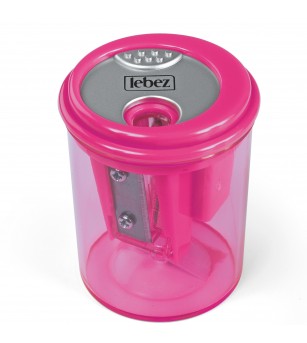 Ascutitoare de creion cu 3 gauri si container transparent, 4 culori (24 buc/display) - Rechizite