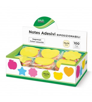 Bloc notes adeziv diverse forme si culori (42 blistere/display) - Rechizite