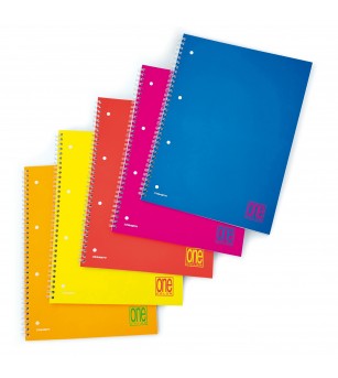 Caiet A4 cu spirala - One Color Fluo, 80 g/m2, 60 pag. (Dictando) - Rechizite