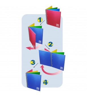 Caiet A4+ cu spirala - One Color 4x4, 80 g/m2, 120+4 pag., coperta PP (Dictando) - Rechizite