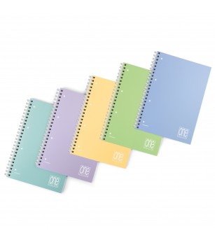 Caiet A4+ cu spirala - One Color Pastel, 80 g/m2, 80 pag., coperta PP (Matematica) - Rechizite