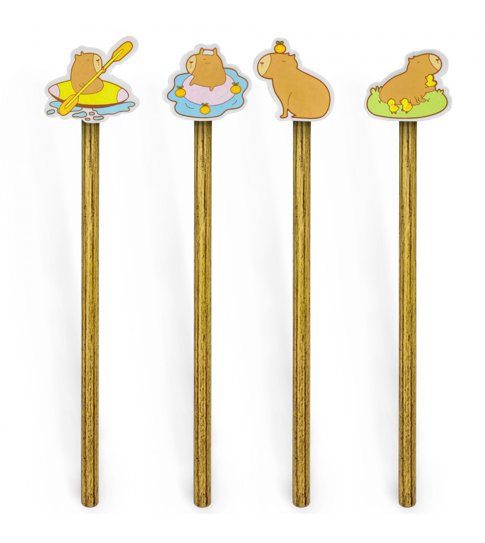 Creion grafic Capibara cu radiera, 4 modele - Rechizite Creion grafic Capibara cu radiera, 4 modele - Rechizite