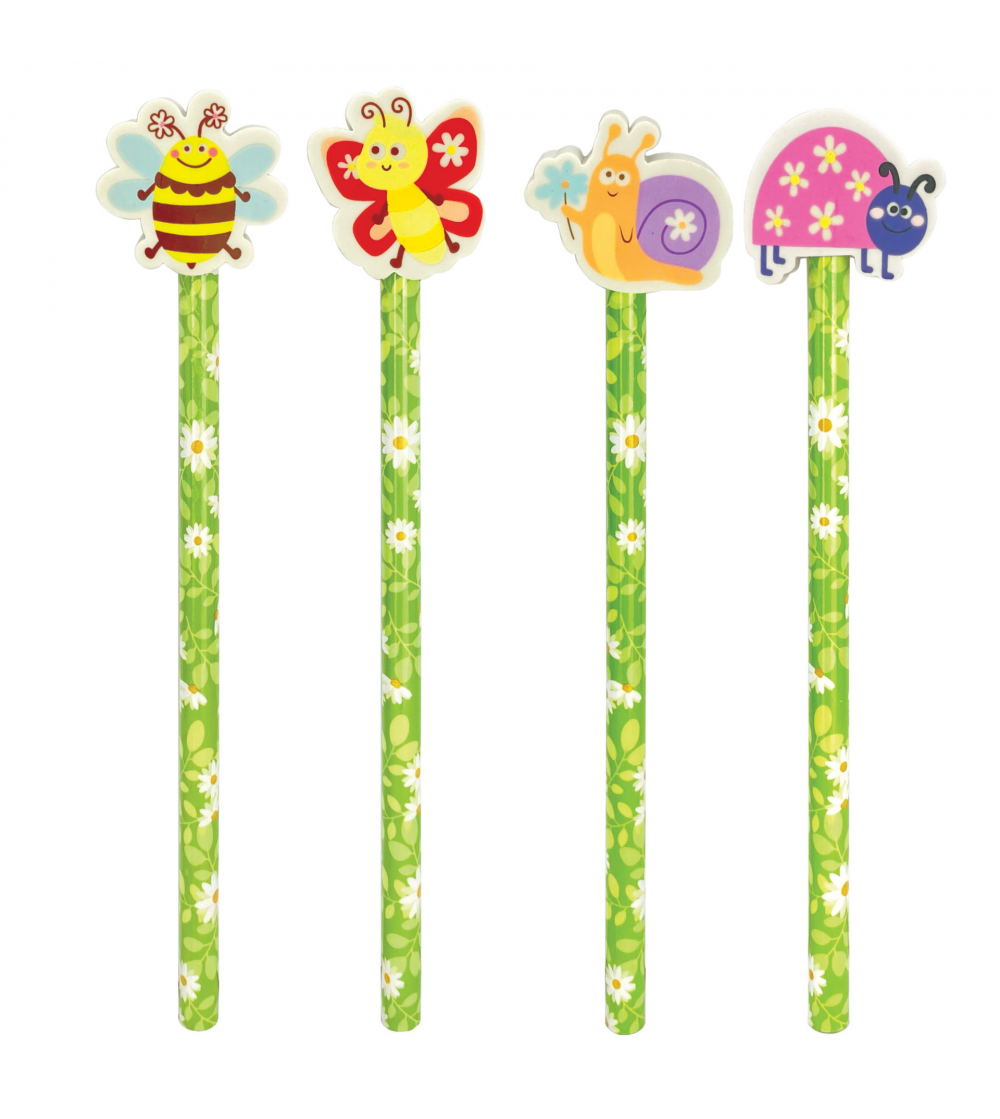 Creion grafic Primavara cu radiera, 4 modele - Rechizite