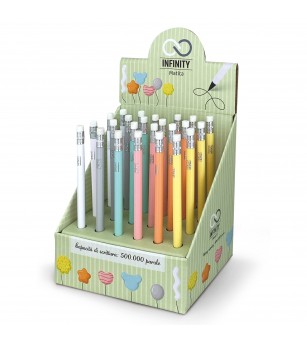 Creion Infinity - Pastel cu radiera, 6 culori (24 buc/display) - Rechizitie