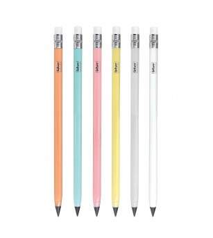 Creion Infinity - Pastel cu radiera, 6 culori - Rechizite